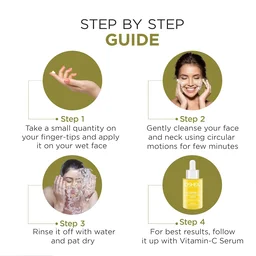 Oshea Herbals Vitamin C Brightening & Skin Illuminating Facewash 150g | With Grapefruit, Lemon & Mulberry Extracts | Deep Cleansing, Glow & Oil Control for All Skin Types