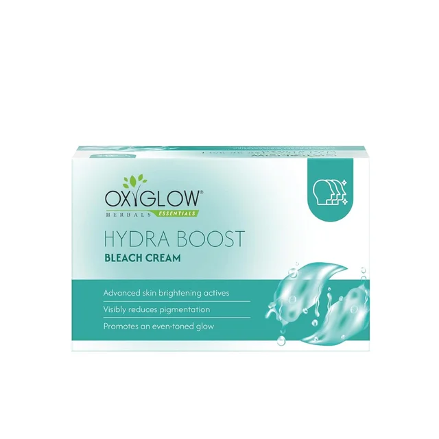 Oxygen Herbals Oxy Glow Herbals Hydra Boost Bleach Cream 50gm | Intense Hydration & Skin Brightening | Gentle Facial Hair Lightening | Smooth Radiant Glow | Salon Style Bleach at Home