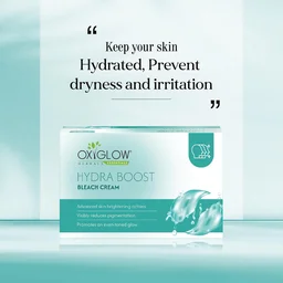 Oxygen Herbals Oxy Glow Herbals Hydra Boost Bleach Cream 50gm | Intense Hydration & Skin Brightening | Gentle Facial Hair Lightening | Smooth Radiant Glow | Salon Style Bleach at Home