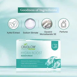 Oxygen Herbals Oxy Glow Herbals Hydra Boost Bleach Cream 50gm | Intense Hydration & Skin Brightening | Gentle Facial Hair Lightening | Smooth Radiant Glow | Salon Style Bleach at Home