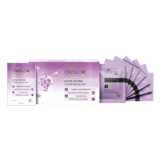 OxyGlow Herbals Pro Facial Kit 81g | Ultra De-Tan 7 Step Facial Kit with Power Mask, Brightening & Glow Treatment | Suitable for All Skin Types
