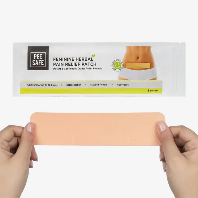 Pee Safe Feminine Herbal Pain Relief Patches (5 patches)| Natural & Pain Relief for Menstrual Discomfort | Sleek Design | No Side Effects & Comfort for Up to 12 Hours