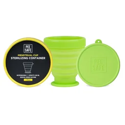 Pee Safe Reusable Menstrual Cup (Large Size) with Pouch | 100% Medical Grade Silicone | Microwavable Friendly Sterlizer| | Leak-Proof Protection & Comfortable Fit