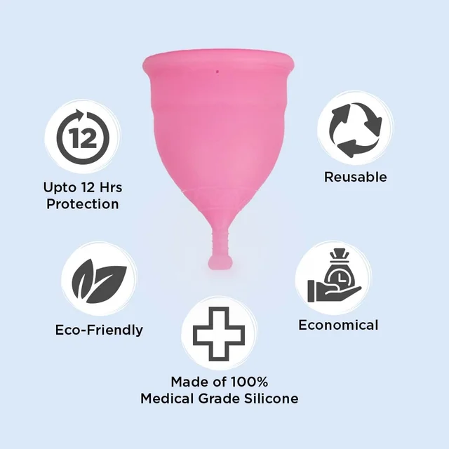 Pee Safe Reusable Menstrual Cup (Large Size) with Pouch | 100% Medical Grade Silicone | Microwavable Friendly Sterlizer| | Leak-Proof Protection & Comfortable Fit
