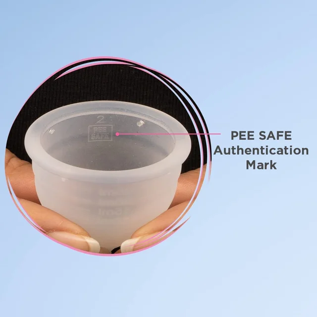 Pee Safe Reusable Menstrual Cup (Large Size) with Pouch | 100% Medical Grade Silicone | Microwavable Friendly Sterlizer| | Leak-Proof Protection & Comfortable Fit