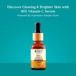 Pilgrim 10% Vitamin C Face Serum - 30ml | With 5% Niacinamide & Kakadu Plum | For Daily Brightness | Reduces Dark Spots & Evens Skin Tone | Glowing & Bright Skin | Fragrance Free | Fine Line Reduction | For All Skin Types