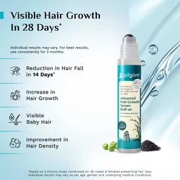 Pilgrim 3% Redensyl & 4% Anagain Advanced Hair Growth Serum 25ml Roll-On | Korean Black Rice Scalp Treatment | Controls Hair Fall, Boosts Regrowth & Density