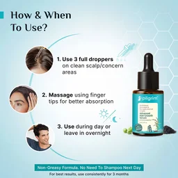 Pilgrim 3% Redensyl & 4% Anagain Advanced Hair Growth Serum 25ml Roll-On | Korean Black Rice Scalp Treatment | Controls Hair Fall, Boosts Regrowth & Density