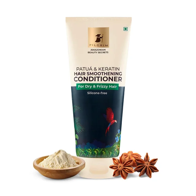 Pilgrim Amazonian Patua & Keratin Hair Smoothing Conditioner 200ml | Reduces Frizz, Softens Hair, and Restores Shine for Smooth and Manageable Locks.