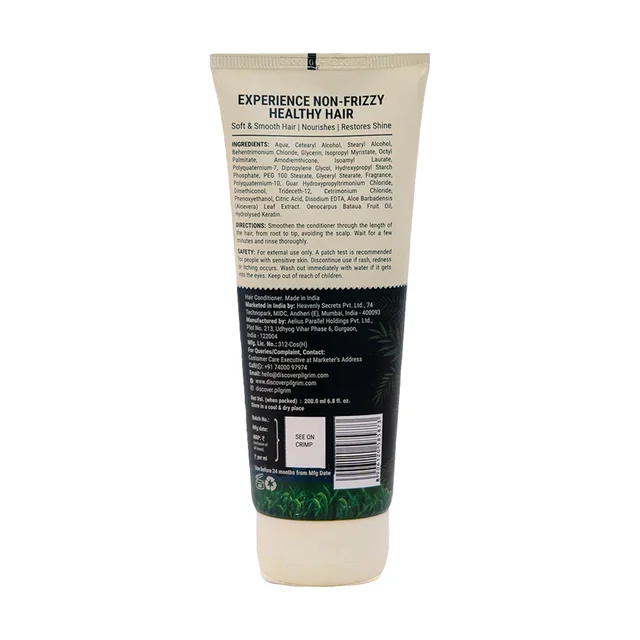 Pilgrim Amazonian Patua & Keratin Hair Smoothing Conditioner 200ml | Reduces Frizz, Softens Hair, and Restores Shine for Smooth and Manageable Locks.