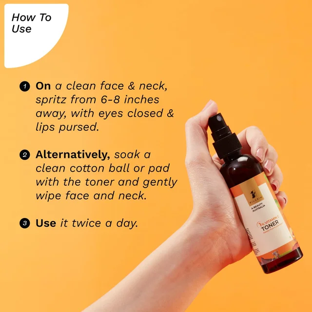 Pilgrim Australian 1% Vitamin C Toner 100ml | Vitamin C Face Toner with Kakadu Plum & Lime Pearl | Brightening, Hydrating & Pore Care | All Skin Types