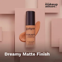 Pilgrim Dream Matte Serum Foundation (Rich Caramel 325), 30ml | Lightweight, Long-Wearing Formula for a Smooth Matte Finish with Natural Coverage.