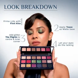 Pilgrim Eyeshadow Palette Midnight in Paris | 18-in-1 Ultra Glam Eye Shades | High Pigmented Multi Texture Palette | Smooth Blend, Long Lasting & Easy to Layer Eye Makeup