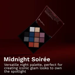 Pilgrim Eyeshadow Palette Midnight Soiree | 12-in-1 Highly Pigmented Multi-Finish Eye Shades | Intense Color Payoff | Long Lasting & Blendable Formula | 24gm Ultimate Glam Palette