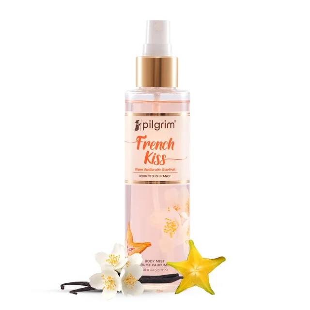Pilgrim French Kiss Body Mist - 150ml | With Warm Vanilla & Sensual Starfruit | Long-Lasting | Body Mist for Women | Ideal Gift for Fragrance Lovers | Romance perfume for women | Designed in France