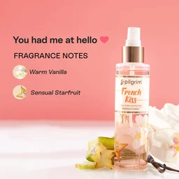 Pilgrim French Kiss Body Mist - 150ml | With Warm Vanilla & Sensual Starfruit | Long-Lasting | Body Mist for Women | Ideal Gift for Fragrance Lovers | Romance perfume for women | Designed in France