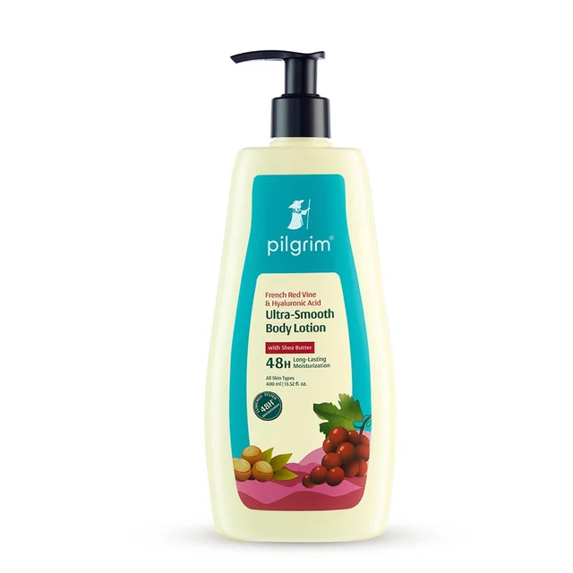 Pilgrim Body Lotion French Red Vine & Hyaluronic Acid | Hydrates Deeply, Improves Skin Elasticity, and Restores Radiance for Smooth, Supple Skin.