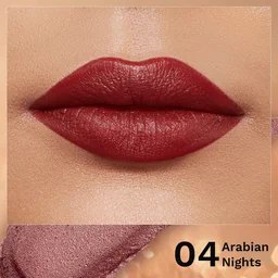 Pilgrim Glitter Lipstick Dubai luxury Lifestyle - 04 Arabian Nights | Luxury Matte Finish | Infused with Vitamin E & Olive Oil, Non-Drying | Suitable for All Skin Types