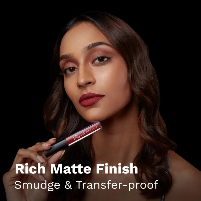Pilgrim Liquid Matte Lipstick 16 Red Revenge |Long-Lasting | Transfer-Proof Formula | Hyaluronic Acid & Spanish Squalane | Bold, Hydrating Matte Finish for All-Day Wear
