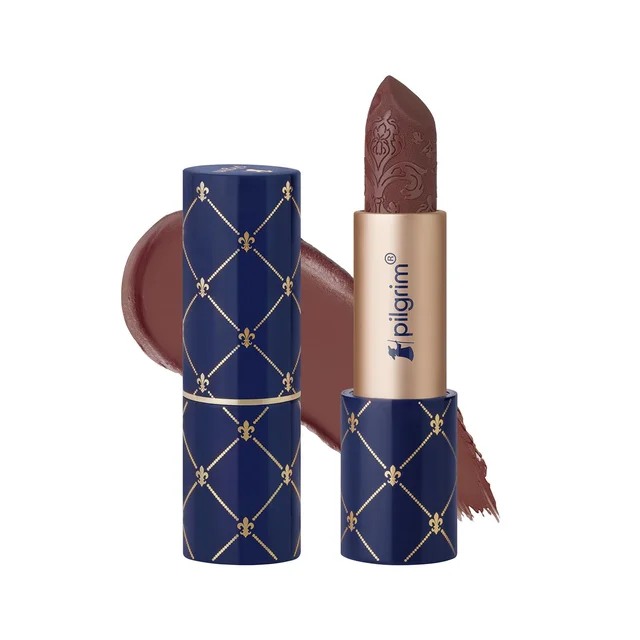 Pilgrim Oh So Creme Bullet Lipstick with Caramel Charm�-01 Shade | Silky Matte Finish & Highly Pigmented | Long Lasting & Smooth Glide | Lightweight Formula with French Grape Seed Oil