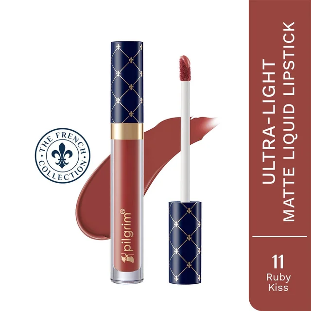 Pilgrim Oh So Creme Lipstick  11 Ruby Kiss | Ultra Light Highly Pigmented & Matte Liquid Lipstick | Long-Lasting, Smudge-Proof, Transfer-Resistant | Comfortable Wear for All Day Perfection