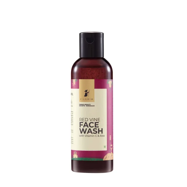 Pilgrim Red Vine Face Wash with Vitamin C & Aloe, 100ml | Gently Cleanses, Hydrates, and Brightens Skin for a Fresh, Radiant Complexion.