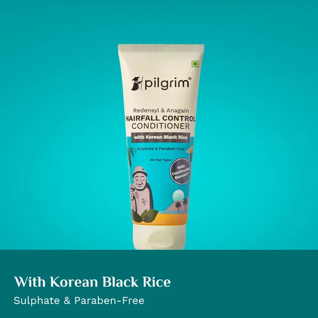 Pilgrim Redensyl & Anagain Hairfall Control Conditioner 200ml | Reduces Hair Fall, Strengthens Hair, and Restores Natural Shine for Fuller, Healthier Hair.