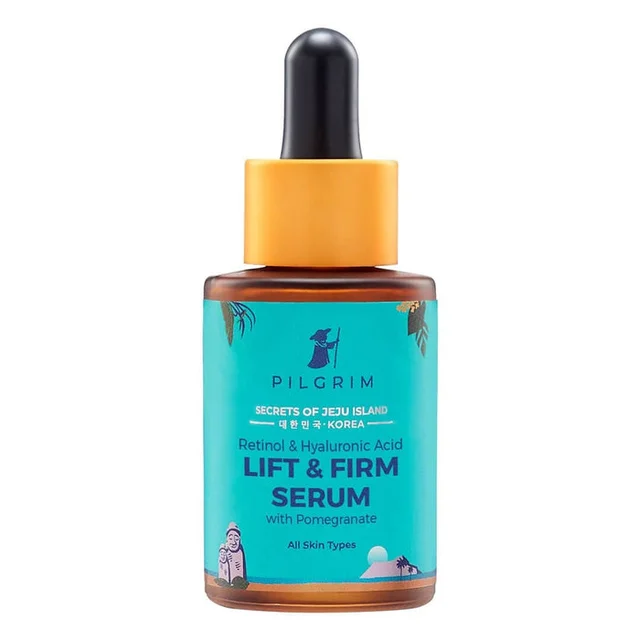 Pilgrim Retinol & Hyaluronic Acid Lift & Firm Serum, 30ml | Firms Skin, Reduces Wrinkles, and Deeply Hydrates for a Smoother, Youthful Look.