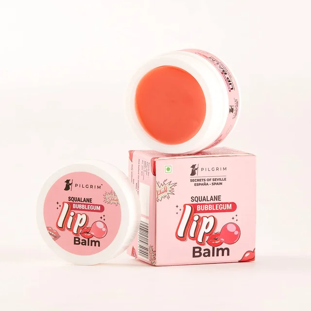 Pilgrim Squalane Bubblegum Lip Balm - 8g | With Shea & Cocoa Butter | Deeply Hydrates, Nourishes & Protects Lips | For Smooth & Chapped Lips | Moisturizing Lips | Lip Balm For Soft & Plump Lips