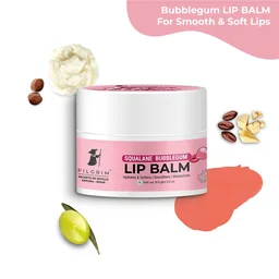 Pilgrim Squalane Bubblegum Lip Balm - 8g | With Shea & Cocoa Butter | Deeply Hydrates, Nourishes & Protects Lips | For Smooth & Chapped Lips | Moisturizing Lips | Lip Balm For Soft & Plump Lips