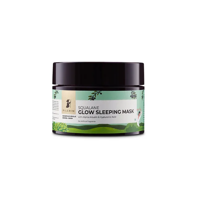 Pilgrim Squalane Glow Sleeping Mask, 50.0 gm | 1.8 oz. | Skin Brightening | Hydrating, Smooth & Supple Skin