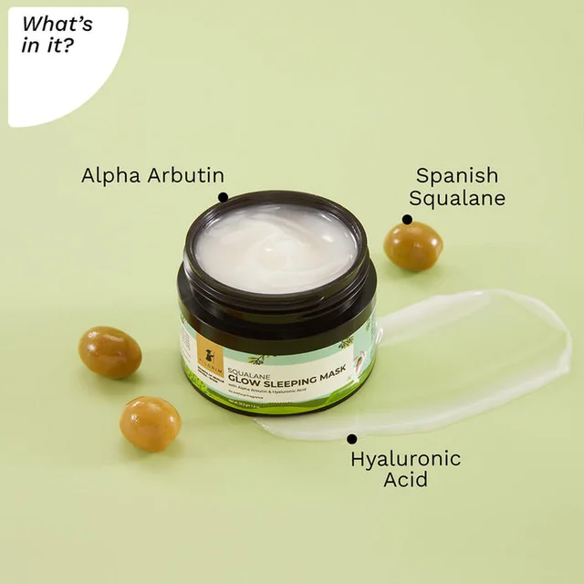 Pilgrim Squalane Glow Sleeping Mask, 50.0 gm | 1.8 oz. | Skin Brightening | Hydrating, Smooth & Supple Skin