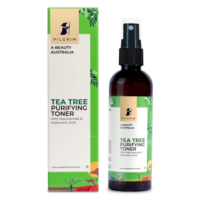 Pilgrim Tea Tree Purifying Toner - 100ml | With Niacinamide & Hyaluronic Acid | Pore-Minimizing Toner | Smooth Skin | Helping to Reduce Acne, Pores | Pore Cleansing & Glowing Skin | Toner for Oily Skin, Acne & Blemish Prone Skin
