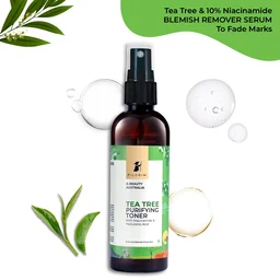 Pilgrim Tea Tree Purifying Toner - 100ml | With Niacinamide & Hyaluronic Acid | Pore-Minimizing Toner | Smooth Skin | Helping to Reduce Acne, Pores | Pore Cleansing & Glowing Skin | Toner for Oily Skin, Acne & Blemish Prone Skin