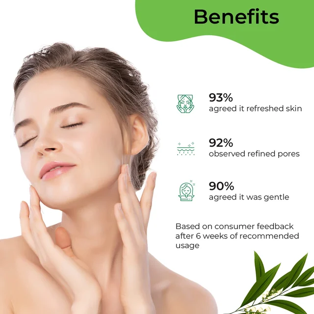 Pilgrim Tea Tree Purifying Toner - 100ml | With Niacinamide & Hyaluronic Acid | Pore-Minimizing Toner | Smooth Skin | Helping to Reduce Acne, Pores | Pore Cleansing & Glowing Skin | Toner for Oily Skin, Acne & Blemish Prone Skin