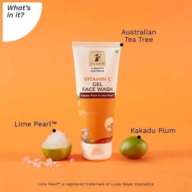 Pilgrim Vitamin C Gel Face Wash, 100ml | Brightens Skin, Reduces Dullness, and Cleanses Gently for a Refreshed Look.