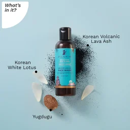 Pilgrim Face Wash Volcanic Lava Ash with Yugdugu & White Lotus, 100ml | Deep Cleanses, Exfoliates, and Brightens Skin for a Fresh, Radiant Look.