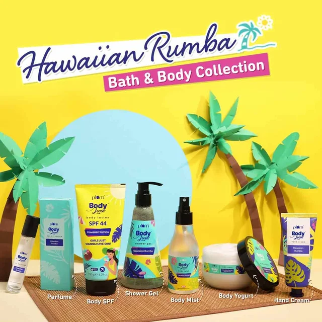 Plum Body Lovin Hawaiian Rumba Shower Gel 240ml | Refreshing Tropical Fragrance | Sulphate-Free & Gentle Cleanser | Hydrates Skin & Vegan, Daily Use Body Wash
