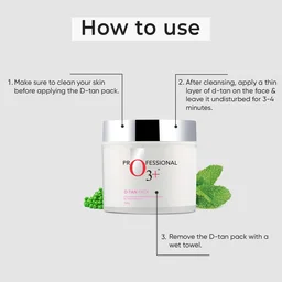 O3+ Professional O3+ D-Tan Pack 300g | Professional Tan Removal Face Pack with Mint & Eucalyptus Oil | Brightening, Nourishing & Glowing Skin