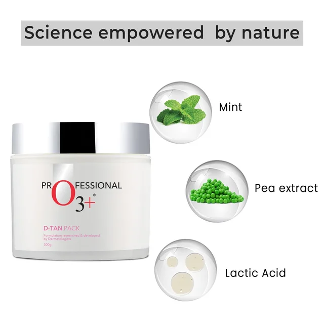 O3+ Professional O3+ D-Tan Pack 300g | Professional Tan Removal Face Pack with Mint & Eucalyptus Oil | Brightening, Nourishing & Glowing Skin