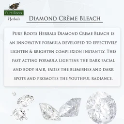 Pure Roots Diamond Cream Bleach 224g | For Sparkling Glow | Tan Removal & Even Skin Tone | Skin brightening bleach | Dark spot reduction | Remove Tan & Dead Skin Cell | Ideal for All Skin Types |