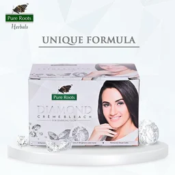 Pure Roots Diamond Cream Bleach 224g | For Sparkling Glow | Tan Removal & Even Skin Tone | Skin brightening bleach | Dark spot reduction | Remove Tan & Dead Skin Cell | Ideal for All Skin Types |