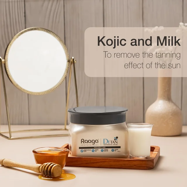 Raaga Professional De-Tan Pack | Salon-Grade Tan Removal Cream | Skin Brightening | Dermatologically Tested | Sulphate Free | 500g