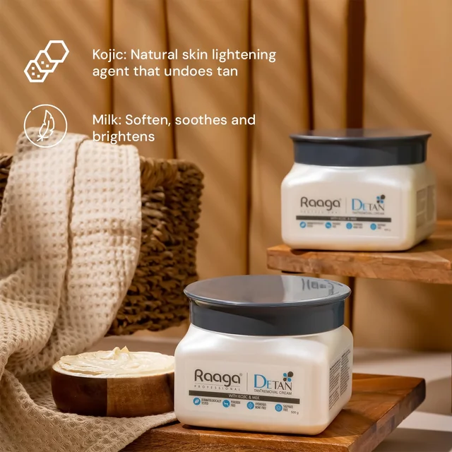 Raaga Professional De-Tan Pack | Salon-Grade Tan Removal Cream | Skin Brightening | Dermatologically Tested | Sulphate Free | 500g