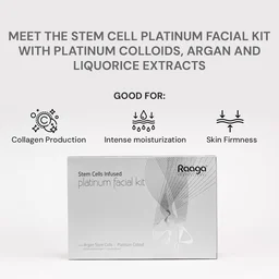 Raaga Professional Stem Cells Infused Platinum 6 Step Facial Kit - 61g | with Argan Stem Cells & Platinum Colloid | Restore Skin Balance | Skin cell regeneration | Suitable for All Skin Types