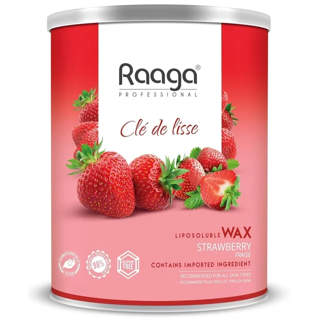Raaga Professional Strawberry Liposoluble Wax 800ml | Hair Removal Wax for All Skin Types | Smooth & Gentle Body Wax | Salon Quality with Long-Lasting Results