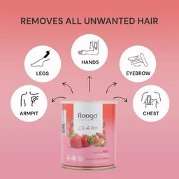 Raaga Professional Strawberry Liposoluble Wax 800ml | Hair Removal Wax for All Skin Types | Smooth & Gentle Body Wax | Salon Quality with Long-Lasting Results