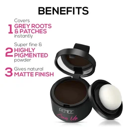 Renee RENEE Cover-Up Hair Powder ( Brown ) 4g | Helps Cover Grey Roots & Patches | Highly Pigmented | Matte Finish | Invisible Flawless Finish | Instant Coverage | Long-Lasting