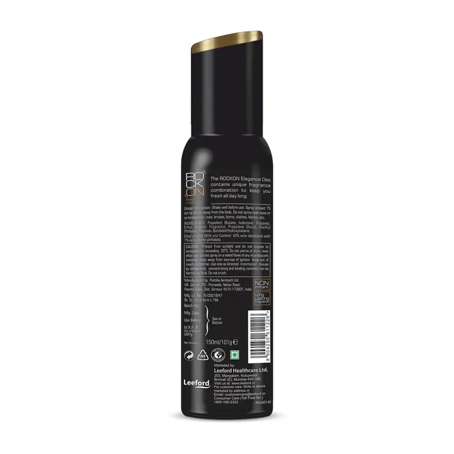 Rock On Elegance Body Spray 150ml | Unisex Long-Lasting Fragrance Deodorant | Refreshing & Energizing Body Spray for Men & Women | Daily Odor Control