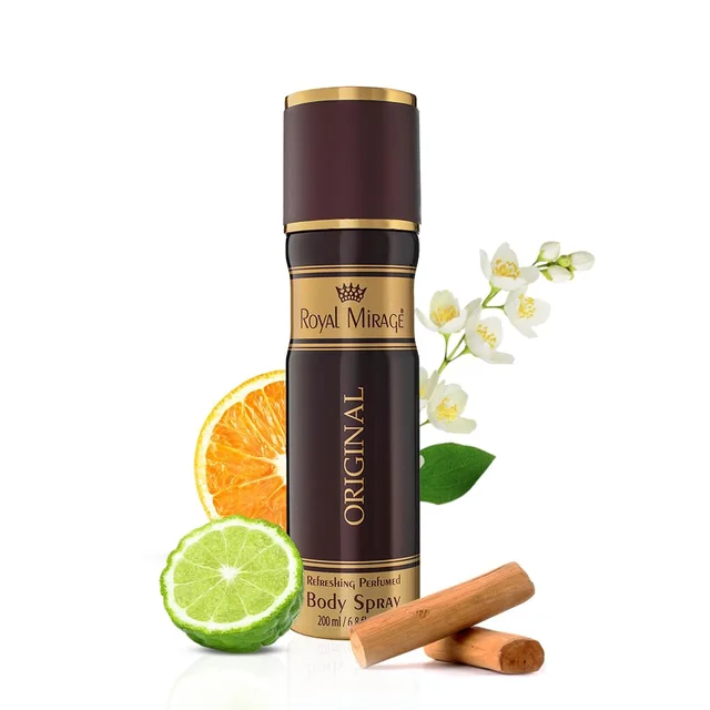 Royal Mirage Men Body Deodorant Spray 200ml Original Classic | Refreshing Perfumed Body Spray | Everyday Fragrance for Men | Long-Lasting Freshness & Confidence